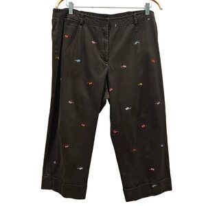 Raffaella Woman Black Embroidered Sunglasses Cropped Capri Pants Size 18W
